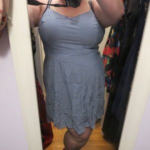 Spaghetti strap above-knee A-line dress